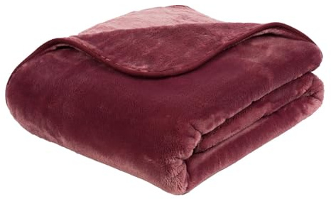 liebling Kuscheldecke Cashmere Feeling 220 x 240 cm, Beere, Premium Sofa Decke, Dicke warme Wohndecke, 500 gr. / m²