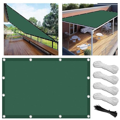 Toldo Vela de Sombra 5x6m Rectangular Impermeable Toldos Exterior Terraza Protección Rayos UV Resistente al Desgarro para Terraza Balcon Patio Exteriores Jardín con Ojales y Cuerdas de Fijación