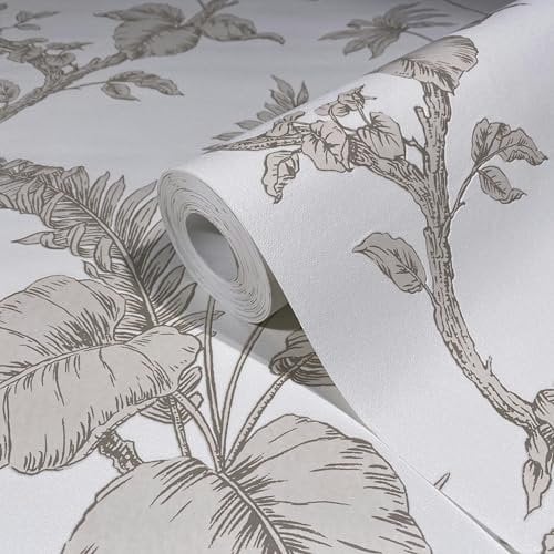 marburg Tapete Beige Floral Muster Natur für Wohnzimmer Schlafzimmer Küche MADE IN GERMANY 10,05 x 0,53m
