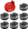 cimsfcor Bobine de Fil de Rechange pour Einhell GE-CT 18/28 Li avec Couvercle de Bobine pour Coupe-Bordures GE-CT 18/28 Li GE-CT 18/28 Li TC (7 bobines + 1 Capuchon)