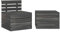 LAPOOH 2-TLG. Garten-Sofagarnitur aus Paletten, Balkonmöbel Set, Gartenmöbel Set, Gartenlounge Set, Terassenmöbel, Loungemöbel Terrasse, Lounge Sofa Outdoor, Kiefernholz Dunkelgrau