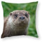 Zhimahou Kissenbezüge, Eurasischer Otter, Outdoor-Porträt in Gras, Stuhlkissen, Sofakissen, Sitzkissenbezüge, Bett-Kissenbezüge, 43 x 43 cm