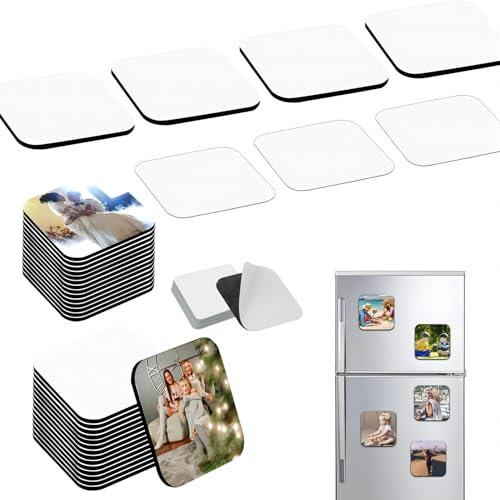 16 Pieces Sublimation Blank Refrigerator Magnets, DIY Sublimation Decorative Magnets for Fridge, Blackboard, Kitchen Home, DIY Wall Decoration, Square(6 * 6 cm)
