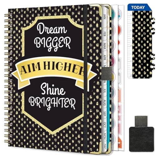 Gumiho Wochenplaner 2026 Spiral – Schülerkalender A5 (Januar-Dezember 2026) – mit Stiftring, Lesezeichen mit Lineal und Planaufklebern (schwarz)