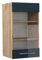 Vicco Meuble de Cuisine Haut vitré Fame-Line, Bleu foncé Brillant/Chêne de Force doré, 40 cm
