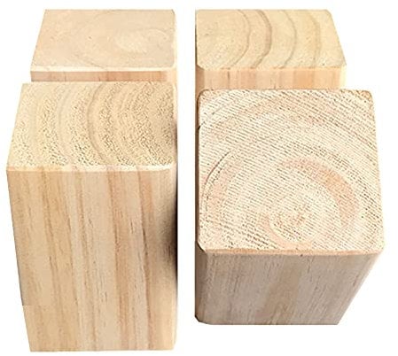 Robuste Möbelerhöhungen aus Holz, 9 x 9 cm, 4 Stück, Bett- und Sofa-Hebebühnen, 15 cm Höhe, Erhöhung für Tisch und Stuhl, Möbelerhöhung für verbesserte Stabilität