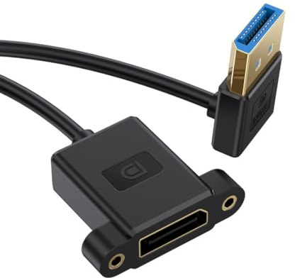 chenyang DisplayPort 1.4 Kabel DisplayPort 90 Grad nach unten abgewinkelt 8K@60Hz 4K@240Hz 32,4 Gbps High Speed ​​vergoldetes ultrafeines Verlängerungskabel Panelmontage 0,98 FT/0,3 m