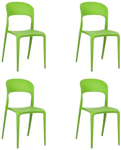 Totò Piccinni Sedia Omega in Polipropilene Moderne Design Impilabile,(L) 43x(P) 50x(A) 84 cm (4, New Verde)