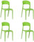 Totò Piccinni Sedia Omega in Polipropilene Moderne Design Impilabile,(L) 43x(P) 50x(A) 84 cm (4, New Verde)