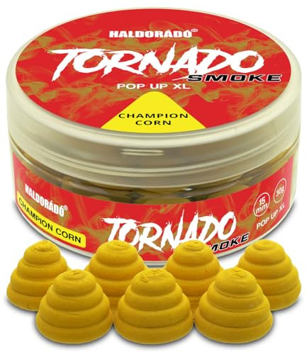 Haldorado Tornado Smoke Pop Up XL Champion Mais Geschmack 15mm 30g schwimmender Angelköder