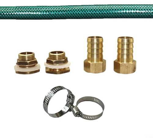 Schlauchverbinder Messing Rohrverschraubung Regentonnenverbinder Rohrverbindungs-Kit Gewindeverbinder Gelenk Kupfer Kupplungsadapter