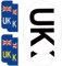 ARVO UK Car Stickers – 2 Oval + 4 Number Plate Stickers | Waterproof & EU Travel Approved