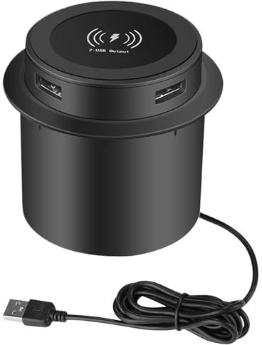 Jlkegfdf Desk Wireless Charger,Embedded USB Double Wireless Charger | Smart Multifunctional Consumer Electronics For Desktop Counter Bedside, Living Room