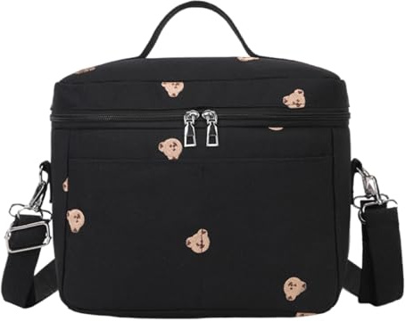 Sacs de rangement thermiques de voyage pour aliments de grande capacité, sac à bandoulière brodé, sac à déjeuner isotherme pour maman