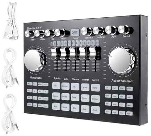 melairo K1 Ordinateur TéLéPhone Changeur de Voix HiFi Carte Son en Direct Carte de Mixage Streaming Audio Bluetooth 5.0 Universel