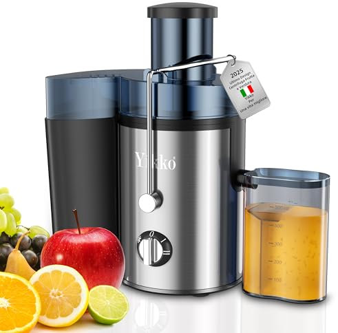Centrifuga Frutta e Verdura, 3 Velocità di Regolazione, 800W Estrattore Frutta e Verdura con 75 MM Bocca Larga, Facile da Pulire, Acciaio Inossidabile Senza BPA (Argento-104)