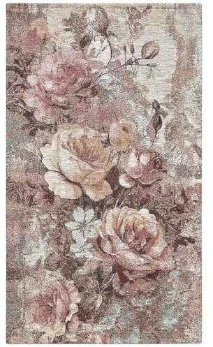 Pierre Tappeti passatoia ROSE CIPRIA salotto soggiorno camera, disegno floreale giardino fiorito, multiuso lavabile antiscivolo cm.65x220 corsia