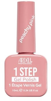 Ardell 1 Step Gel Polish – Peachy Pink, Long-Lasting Gel Nail Polish, Easy At-Home DIY Manicure, Salon-Quality Shine