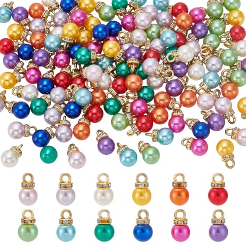UNICRAFTALE Kleine Glockenanhänger Mini Perlen Dekoration Weihnachtsbaum Schmuck Kugeln Kunstperlen Deko Für Festparty Basteln Heimwerker Zubehör