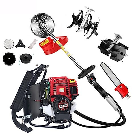 Heckenschere, 9-in-1-Rucksack-Freischneider-Grasschneider mit GX35 4-Takt-35-cc-Benzinmotor-Baumschneider-Minifräse