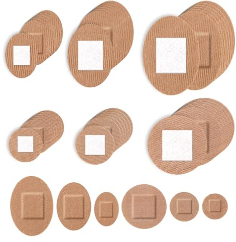 120stk Runde und Ovale Pflaster für das Gesicht, Elastischer Stoffkleber Pflaster mit Kleinen Punkten Hautfreundlich für die Pflege von Nase Händen und Empfindlichen Wunden (6 Größen)