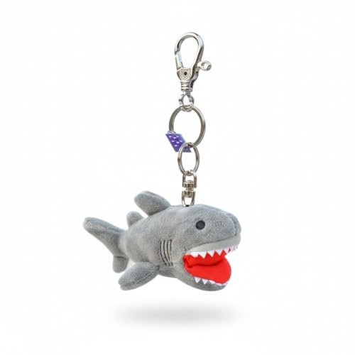 SMJWH Hai-Plüsch-Schlüsselanhänger, süßer Schlüsselanhänger mit Plüschtier in Form eines Weißen Hais, weicher Taschenanhänger Meerestieren, Mini-Plüschpuppen-Accessoire for und Erwachsene(C)