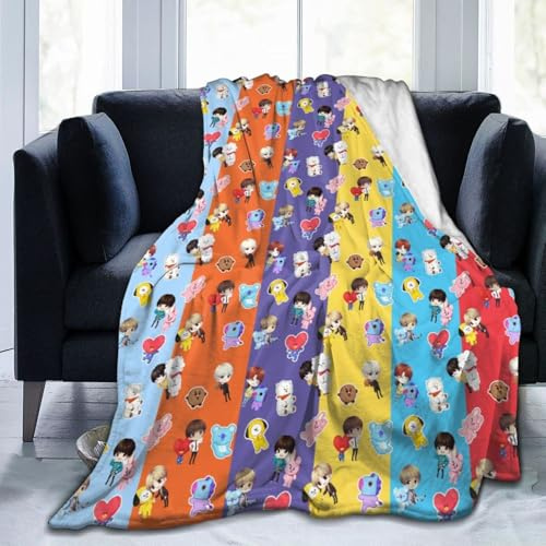 KPOP Flannel werfen Decke für ARMY weiche gemütliche Decke 130 * 150cm | Couch Bett Dekor Perfekt für Fan Jungen Mädchen Weihnachts Winter Geschenk