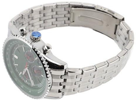 Sxhlseller Multifunktionale Herren-Quarzuhr mit Kalender und Mondphase für den Täglichen Gebrauch, Herren-Armbanduhr aus Edelstahl