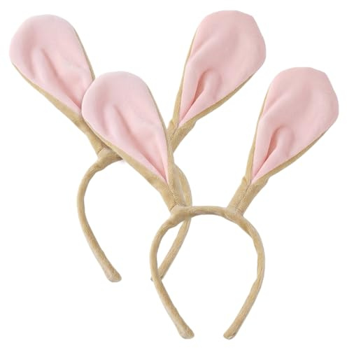 FIGCY 2 Stück Hasenohren Haarreif, Plüsch Stirnband in für Ostern Kostüm