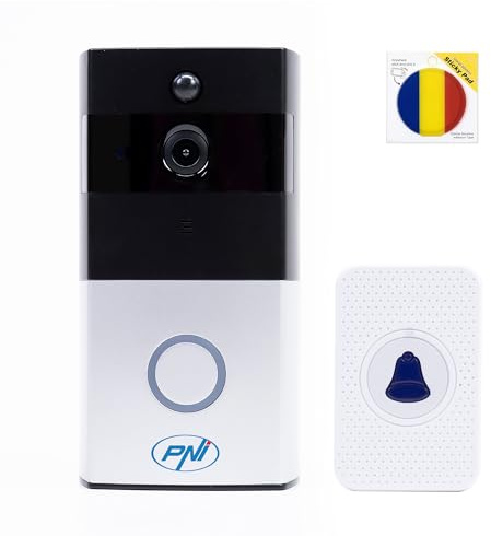 PNI Smart-Video-Türsprechanlagen-Paket SafeHome PT710B WiFi HD, P2P und Klebepad-Flagge
