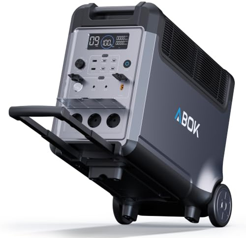 ABOK Ark3600 Tragbare Powerstation 3600W/3840Wh, Erweiterbar auf 11520Wh | mit LiFePO₄ Batterie, 13 Anschlüssen, 0–99% in 1,1 Std, App & USV ≤10ms, für Camping, Zuhause & Notstrom