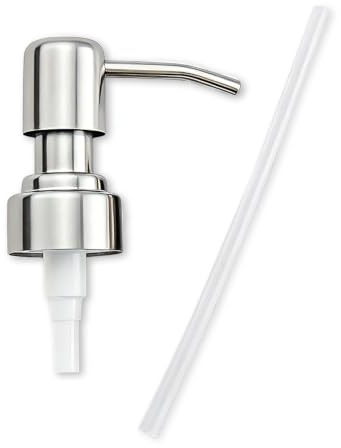 Pollock Pump Dispenser Stainless Steel, Replacement for Standard Neck Size - 26-28 mm Thread Fits Most Hand Soap Dispenser (Sliver Brushed)