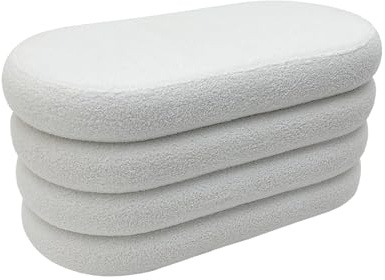 Riess Ambiente Polsterbank Vogue - 85cm - weiß - Bouclé Stauraum Bettbank | montiert geliefert, hohe Belastbarkeit, hoher Komfort, modernes Design, vielseitig einsetzbar