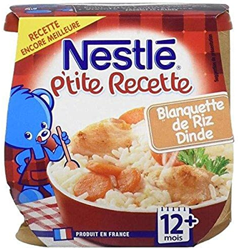 NESTLÉ P'tite Recette Blanquette de riz dinde - 2x200 g - Des 12 mois