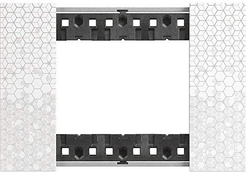 Bticino KA4803MW Living Now - Placca 3 Moduli, Pixel, 122 x 50 x 10 cm