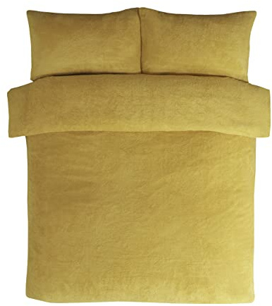 Sleepdown Teddy Fleece Duvet Cover Set Double Ochre