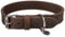 TRIXIE Rustic Halsband Leder Größe M: Halsumfang 37–44 cm/40 mm in Dunkelbraun - genähtes Lederhalsband für mittelgroße Hunde, in klassischem Design, schonendes Anleinen, 19006