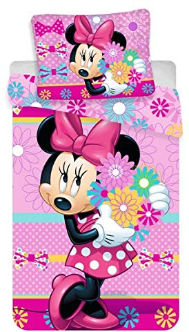 Disney Minnie Bettwäsche für Einzelbett, 100 % Baumwolle