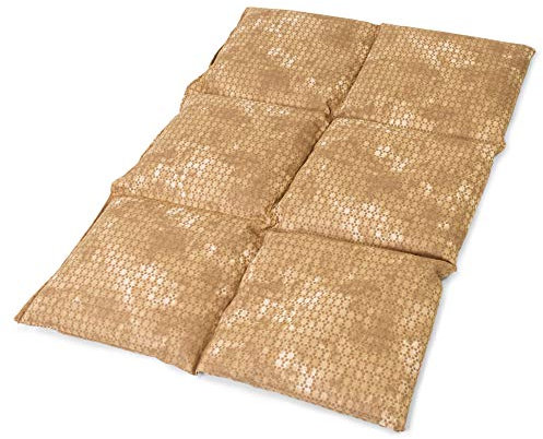 Traubenkernkissen groß 40x30cm 6-Kammer - batik-gold - Wärmekissen it Traubenkerne Körnerkissen für Mikrowelle und Backofen