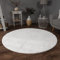 Paco Home Teppich Wohnzimmer Kunstfell weich waschbar modern elegant pflegeleicht Felloptik Uni Seidenglanz flauschig Kurzflor, Grösse:80 cm Rund, Farbe:Weiß