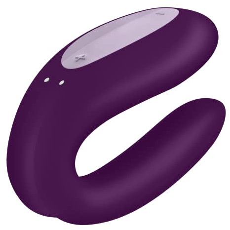 Satisfyer 'Double Joy Connect App' Paar-Vibrator 9 cm | Sex-Spielzeug für Paare extrem stark | Vielfältige Vibrationen dank App-Steuerung | Erotisches Toy mit Klitoris-Stimulation | Farbe: lila