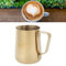 Frothing Pitcher - Milk Steaming Pitchers - Gold Stainless Steel Coffee Milk Frothing Cup Pitcher Jug with Scale for Home Coffee Latte Art Use(350ML)