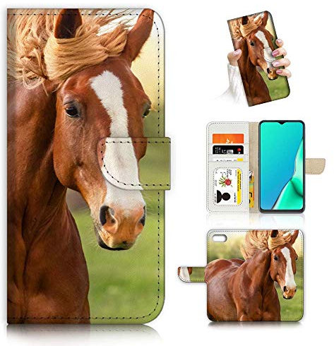for iPhone 8, iPhone 7, iPhone 6, iPhone 6S, iPhone SE 2020, Designed Flip Wallet Phone Case Cover, A24055 Horse 24055