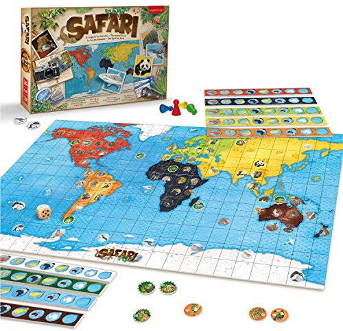 JUEGACONMIGO Safari, el Juego de los Animales. Juego de Mesa de Estrategia y Aprendizaje de Animales del Mundo.