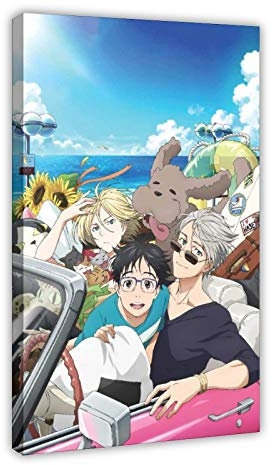 Anime-Poster Yuri on Ice 41, Leinwandbild, Wandkunst, Deko, Gemälde, für Wohnzimmer, Schlafzimmer, Dekoration, 60 x 90 cm, Rahmen