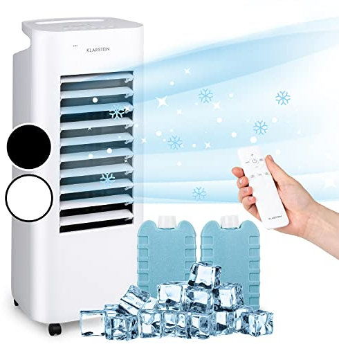 Klarstein Aire Acondicionado Portatil Frio 60 W, Pinguino 4 en 1, Climatizador Silencioso Modo Noche, Humidificador, Ventilador, Depósito Agua 6 l., Aparatos Aires Acondicionados Móvil 330 m³ / h