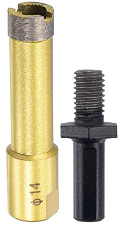 sourcing map Brocas de núcleo de diamante sinterizado de 14 mm con adaptador de eje M10 para mampostería, porcelana, mármol, hormigón, ladrillo de piedra