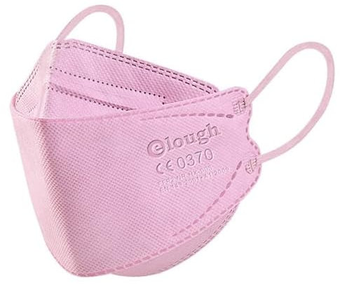 elough FFP2 Maske Mundschutz 10er Pack 4D-Fish-Mask für Erwachsene Atemschutzmaske (Pink)