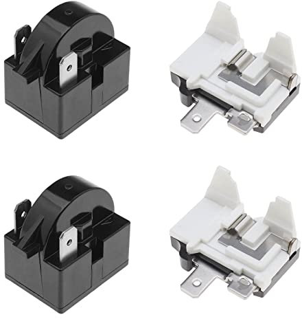 EMSea 2x 15 Ohm Refrigerator Start Relay 2 Pin PTC Freezer Compressor Resistor for Mini Fridges Compact Fridges Freezers Wine Fridges with 1/2HP 375W Thermal Overload Protector