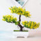 Bonsai Kunstpflanze Künstlicher Bonsai-Baum - Japanische Bonsai Naturgetreue Kunstpflanze Künstlicher Bonsai - Plastik Kunstpflanze für Büro/Fensterbank/Hof Tischdeko Büro Deko-Gelb